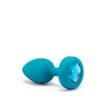 Ασύρματη Πρωκτική Σφήνα με Δόνηση & Κόσμημα B-Vibe Vibrating Silicone Jewel Butt Plug Small/Medium - Μπλε | Ασύρματοι Δονητές