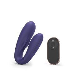 Match Up Premium Silicone Remote Controlled Couples Vibrator - Blue