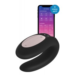 Satisfyer Double Joy App Based Couples Vibrator - Black