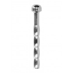 Ribbed Hollow Sounding Penis Plug 5 mm - Silver