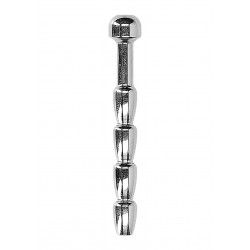 Ribbed Hollow Sounding Penis Plug 6 mm - Silver
