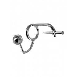 CBT Cock Ring Testicle Scrotum Stretcher w/ Eye Hooks