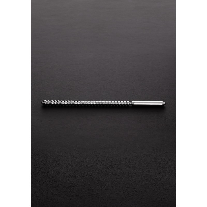 Μεταλλικό Sound Ουρήθρας με Ραβδώσεις Dip Stick Ribbed Metal Urethral Sound 10x240mm - Ασημί | Βασανισμός Πέους & Όρχεων - CBT
