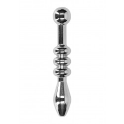 Metal Penis Plug with Ribs 10 mm - Silver | Cock and Ball Torture