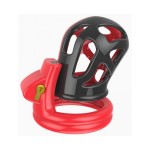 Πλαστικό Κλουβί Πέους Joker Chastity Cage 7,5 x 3 cm - Κόκκινο/Μαύρο | Chastity Devices - Ζώνες Αγνότητας