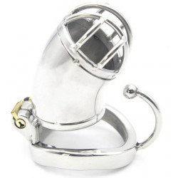 Μεταλλικό Κλουβί Πέους με Ερεθισμό για το Περίνεο Ball Hook Deluxe Extreme Chastity Cage - Ασημί | Chastity Devices - Ζώνες Αγνότητας