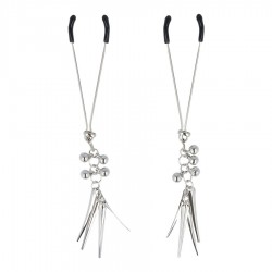 Jewel Nipple Clamps with Bells No. 12 - Silver | Nipple Clamps