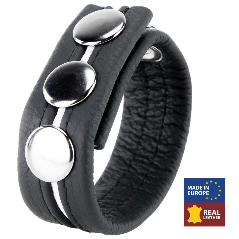 Δερμάτινο Δαχτυλίδι Πέους με Κούμπωμα Adjustable Leather Cock Ring - Μαύρο | Δαχτυλίδια Πέους