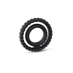 Διπλό Δαχτυλίδι Πέους Σιλικόνης Dual Silicone Cock Ring - Μαύρο