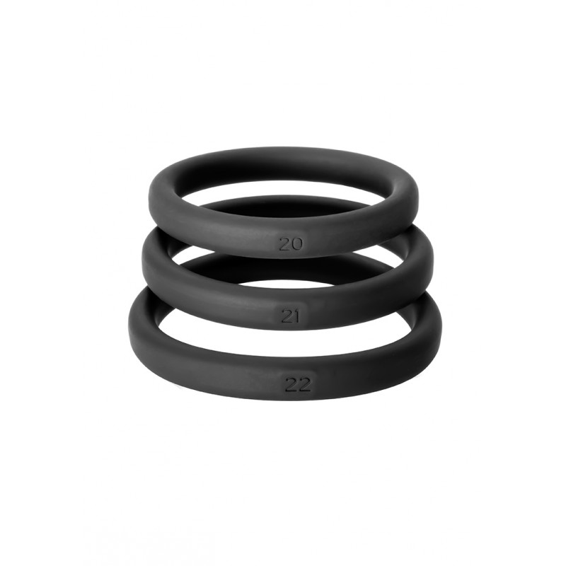 Σετ Δαχτυλίδια Πέους Σιλικόνης Xact Fit Silicone Cock Ring Set Large/X-Large - Μαύρο | Δαχτυλίδια Πέους