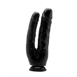 Διπλό Ομοίωμα Πέους με Βεντούζα Double Realistic Cock with Suction Cup 25,5 cm - Μαύρο