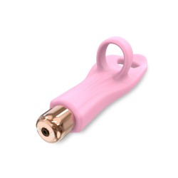Tickle Me Finger Vibrator with Silicone Sleeve - Pink