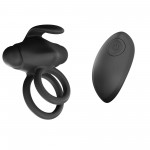 Remote Controlled Mr & Mrs Double Vibrating Cock Ring - Black | Vibrating Cock Rings
