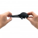 Δονούμενος Σάκος Όρχεων Σιλικόνης & Δαχτυλίδι Πέους Fun Bag Silicone Vibrating Ball & Cock Pouch - Μαύρος | Δονούμενα Δαχτυλίδια Πέους