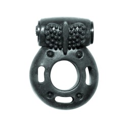 Axle-Pin Vibrating Cock Ring - Black