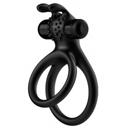 Δαχτυλίδι Πέους με Δόνηση Vibrating Cock Ring Traveler Double Ring - Μαύρο | Δονούμενα Δαχτυλίδια Πέους