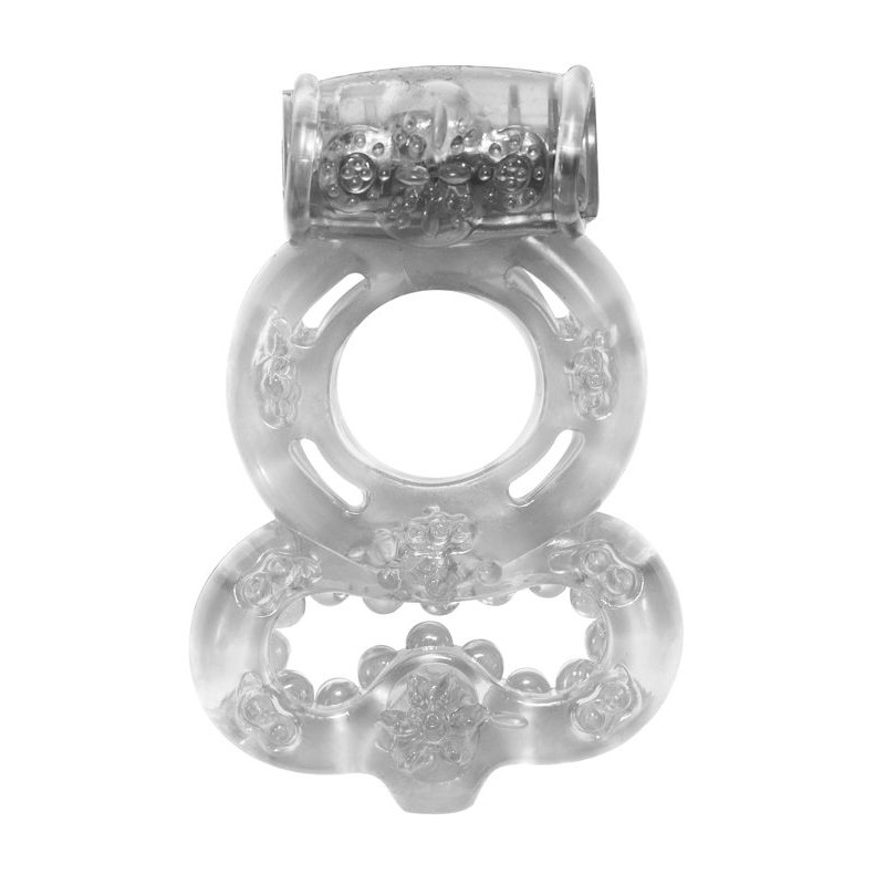 Treadle Double Cock Ring - Transparent | Vibrating Cock Rings