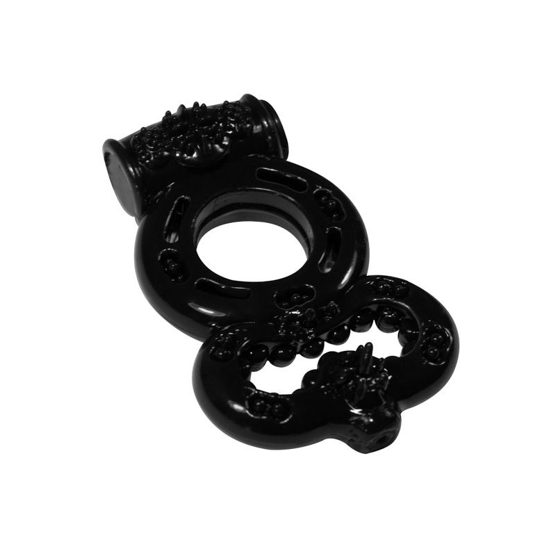 Διπλό Δονούμενο Δαχτυλίδι Πέους Treadle Double Cock Ring - Μαύρο | Δονούμενα Δαχτυλίδια Πέους