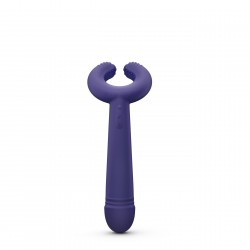 Please Me Genderless Premium Silicone Couples Vibrator - Purple