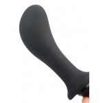 Κυρτή Δονούμενη & Φουσκωτή Πρωκτική Σφήνα Curved Inflatable & Vibrating Butt Plug - Μαύρη | Δονούμενες Πρωκτικές Σφήνες
