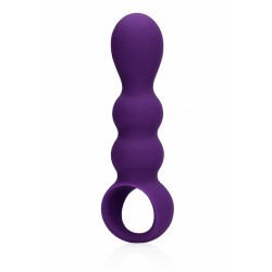 Teardrop Shaped Silicone Vibrating Butt Plug - Purple