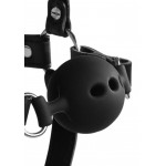 Ανοιχτό Φίμωτρο με Αγκίστρι Μύτης Head Harness with Breathable Ball Gag & Nose Hooks - Μαύρο | Φίμωτρα