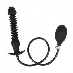 Inflate Gear King Ribbed 19 x 3,5 cm Dildo - Black | Expandable Butt Plugs