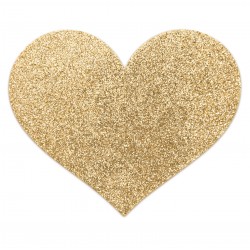 Bijoux Indiscrets Flash Heart Nipple Stickers - Gold