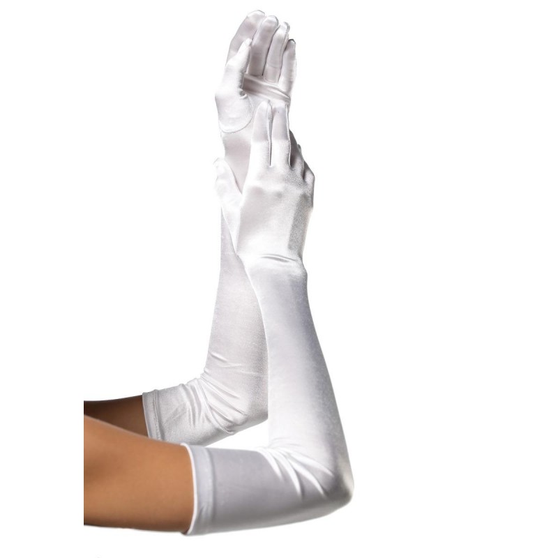 Γυαλιστερά Μακρυά Γάντια - Λευκά | Γάντια & Αυτοκόλλητα Θηλών