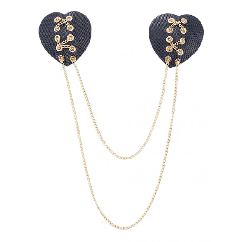 Nipple Heart Covers with Gold Chain | Nipple Tassels & Accessories