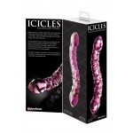 Icicles Ribbed & Dotted No.55 Glass Dildo - Pink | Glass Dildos