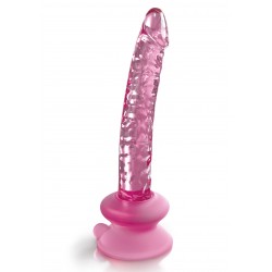 Icicles No.86 Realistic Glass Dildo with Suction Cup - Pink