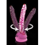 Icicles No.86 Realistic Glass Dildo with Suction Cup - Pink | Glass Dildos