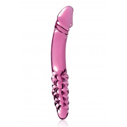 Icicles No.57 Realistic Curved & Dotted Glass Dildo - Pink | Glass Dildos