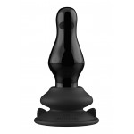 Missy Remote Controlled Glass Butt Plug with Suction Cup - Black | Glass Dildos