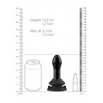 Ασύρματη Γυάλινη Δονούμενη Σφήνα με Βεντούζα Pluggy Remote Controlled Glass Butt Plug with Suction Cup - Μαύρη | Γυάλινα Dildo