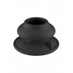 Ασύρματη Γυάλινη Δονούμενη Σφήνα με Βεντούζα Stretchy Remote Controlled Glass Butt Plug with Suction Cup - Μαύρη | Γυάλινα Dildo
