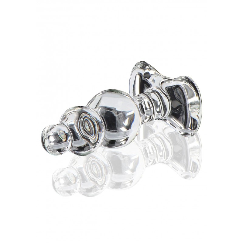 Γυάλινη Πρωκτική Σφήνα με Χάντρες Crystal Jewel Glass Butt Plug with Beads - Διάφανη | Γυάλινα Dildo