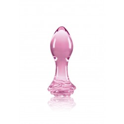 Crystal Rose Glass Butt Plug - Pink
