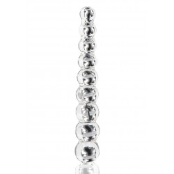 Frozen Fountain Anal Beads Glass Dildo - Transparent | Glass Dildos