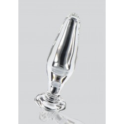 Λεία Γυάλινη Πρωκτική Σφήνα Smooth Star Sparkler Glass Dildo - Διάφανη