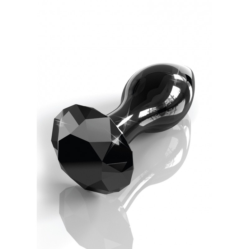 Icicles No.78 Jewel Glass Butt Plug - Black | Glass Dildos