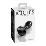 Icicles No.78 Jewel Glass Butt Plug - Black | Glass Dildos