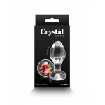 Crystal Desires Round Shaped Jewel Glass Medium Butt Plug - Transparent | Glass Dildos