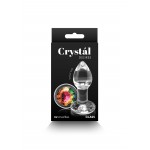 Crystal Desires Round Shaped Jewel Glass Small Butt Plug - Transparent | Glass Dildos