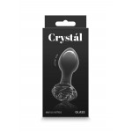 Γυάλινη Πρωκτική Σφήνα Τριαντάφυλλο Crystal Rose Glass Butt Plug - Μαύρη | Γυάλινα Dildo