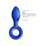 Γυάλινη Πρωκτική Σφήνα με Λαβή Small Glass Anal Plug with Handle - Μπλε | Γυάλινα Dildo
