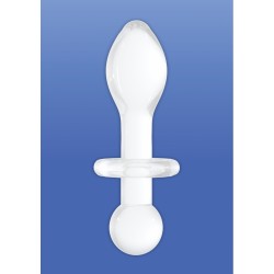 Γυάλινη Πρωκτική Σφήνα Πιπίλα Rocker Glass Butt Plug - Λευκή