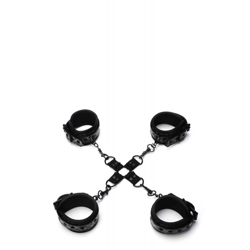 Hog Tie με Χειροπέδες & Ποδοπέδες Whipsmart Diamond Hog Tie with Cuffs - Μαύρο | Hog Ties & Δεσίματα Σώματος