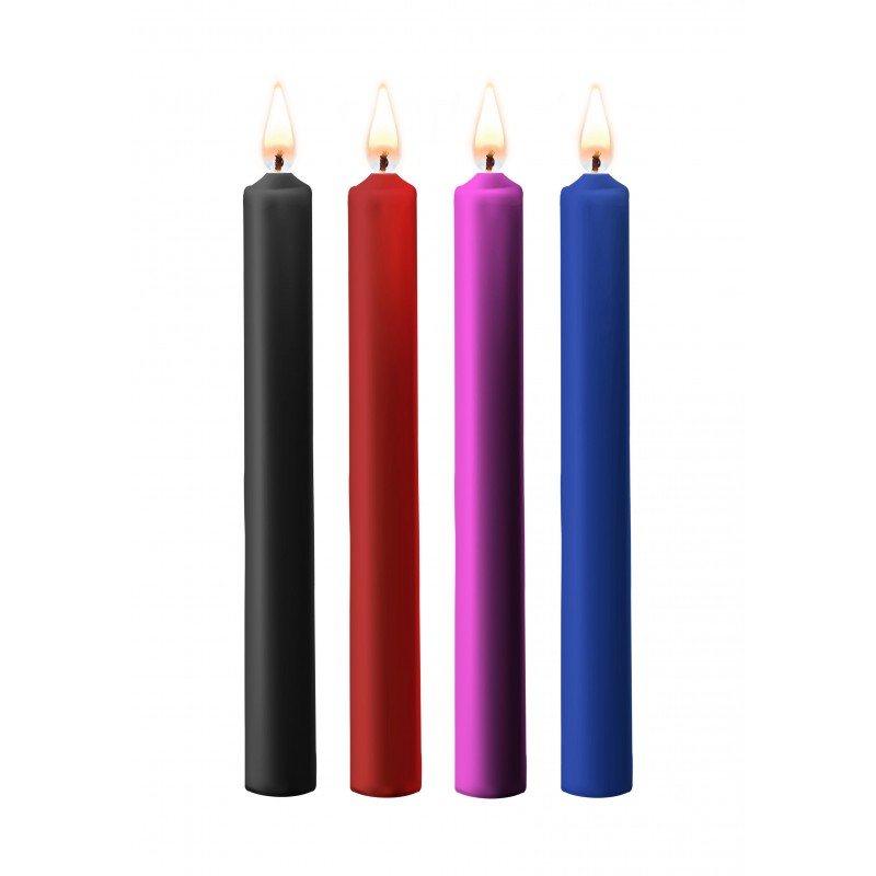 Κεριά Βασανισμού Teasing Wax Candles Large Πολύχρωμα - 4 Τεμάχια | Κεριά για Μασάζ